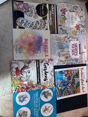 Assorted Adult Coloring Books - Floral, Mandala, Animals, Cities